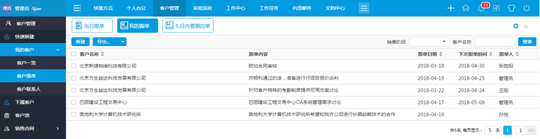 銷售新人用華天動力協同OA系統拿單如有神助