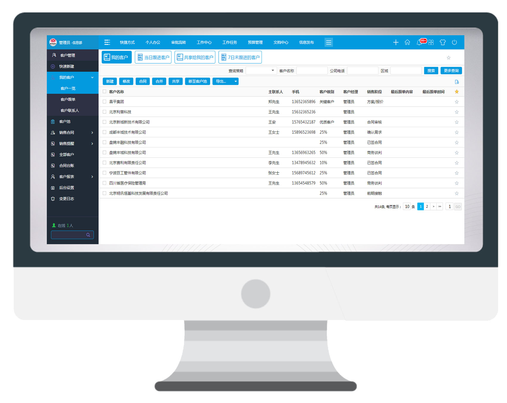 用OA系統管理客戶，事半功倍，成單跑贏同行
